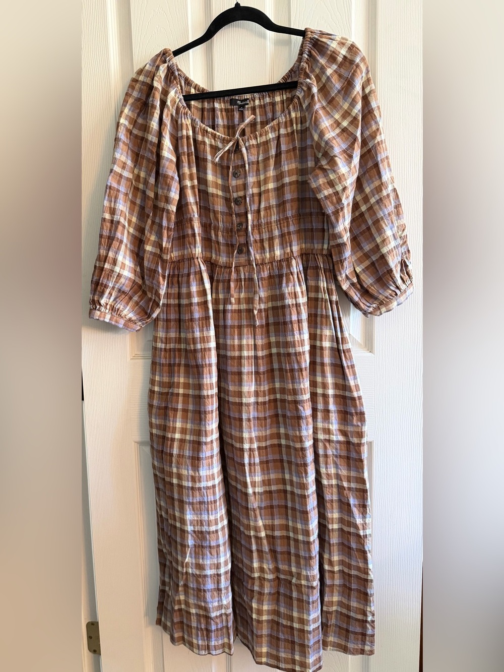 Madewell Plaid Sophia Cotton Dress M